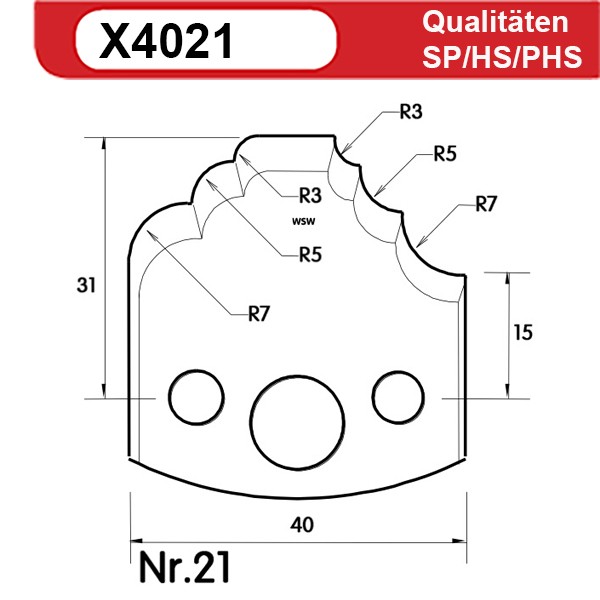 Universal Profilmesserset 21