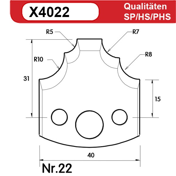 Universal Profilmesserset 22