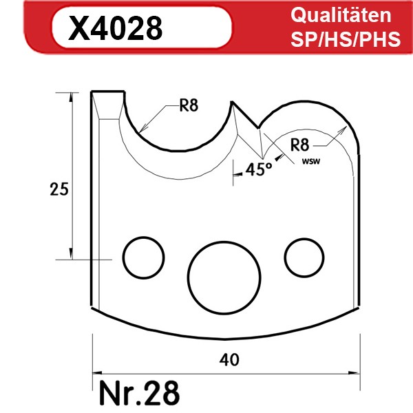 Universal Profilmesserset 28