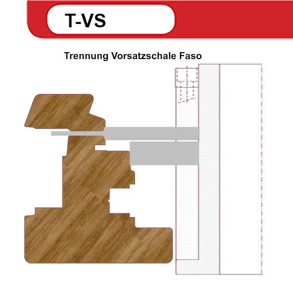 T Satz/ Trennung Vorsatzschale