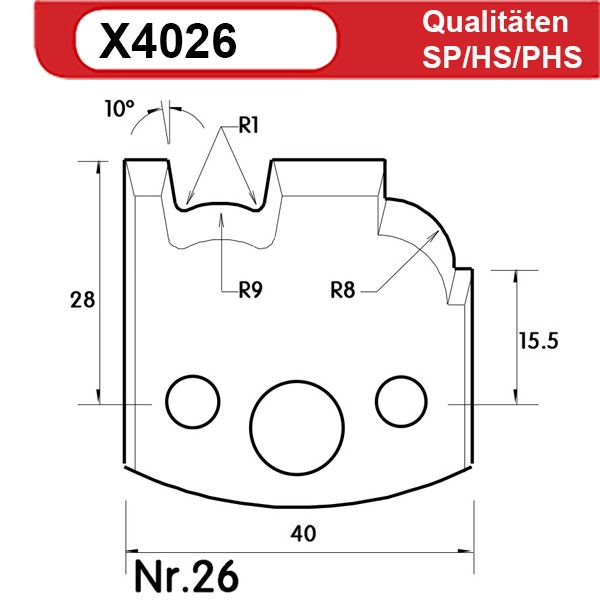 Universal Profilmesserset 26