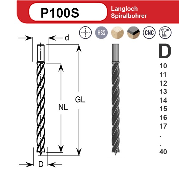 HS Langloch Spiralbohrer