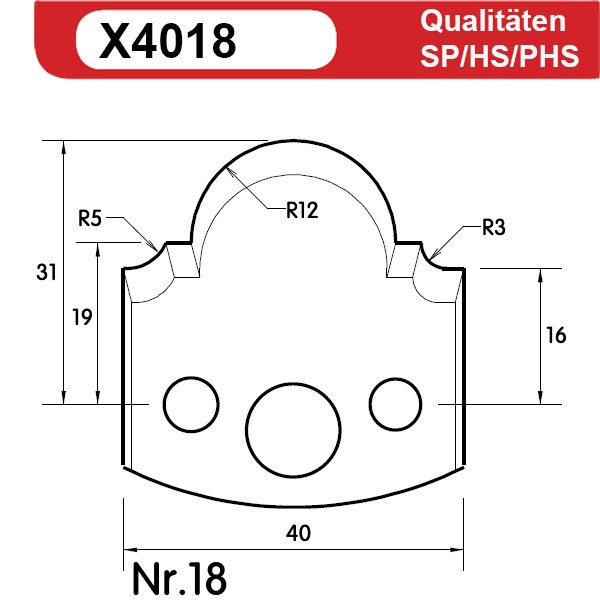 Universal Profilmesserset 18